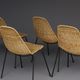 Mid-Century Wicker Chairs by Gian Franco Legler, 1950s. Set of 4