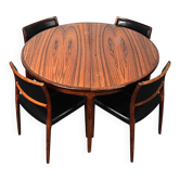 Table et chaises en palissandre Møller modèle 80 par Niels Otto (NO) Møller pour JL Møllers, années 1960, ensemble de 5.