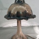 Midcentury ceramic enameled glazed mushroom table lamp