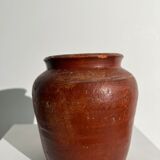 Brutalist ochre terracotta pot