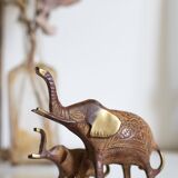 Iron and brass elephants