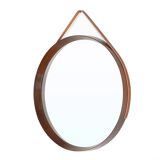 Round mirror with teak frame, 1960s