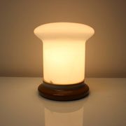Vintage Glass and Ceramic Table Lamp Osvetlovaci Sklo Valasske Mezirici, 1970s