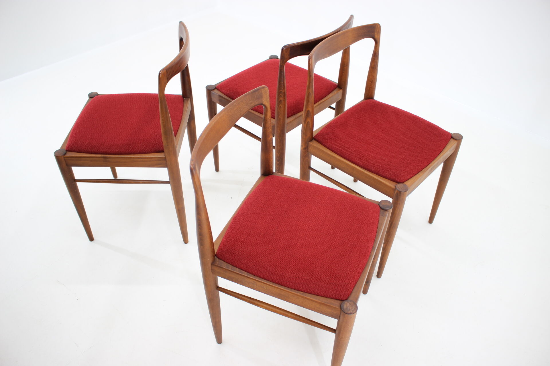 1970s Set of 4 Minimalist Dining Chairs by Drevotvar, Czechoslovakia