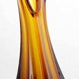 Vintage amber glass vase 1970
