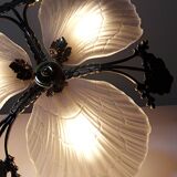 Lustre Hollywood Regency Art Deco vintage 80-90 Bronze Mariner Shells