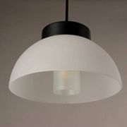 Vintage aluminium and glass pendant light, Italy, 1970s.