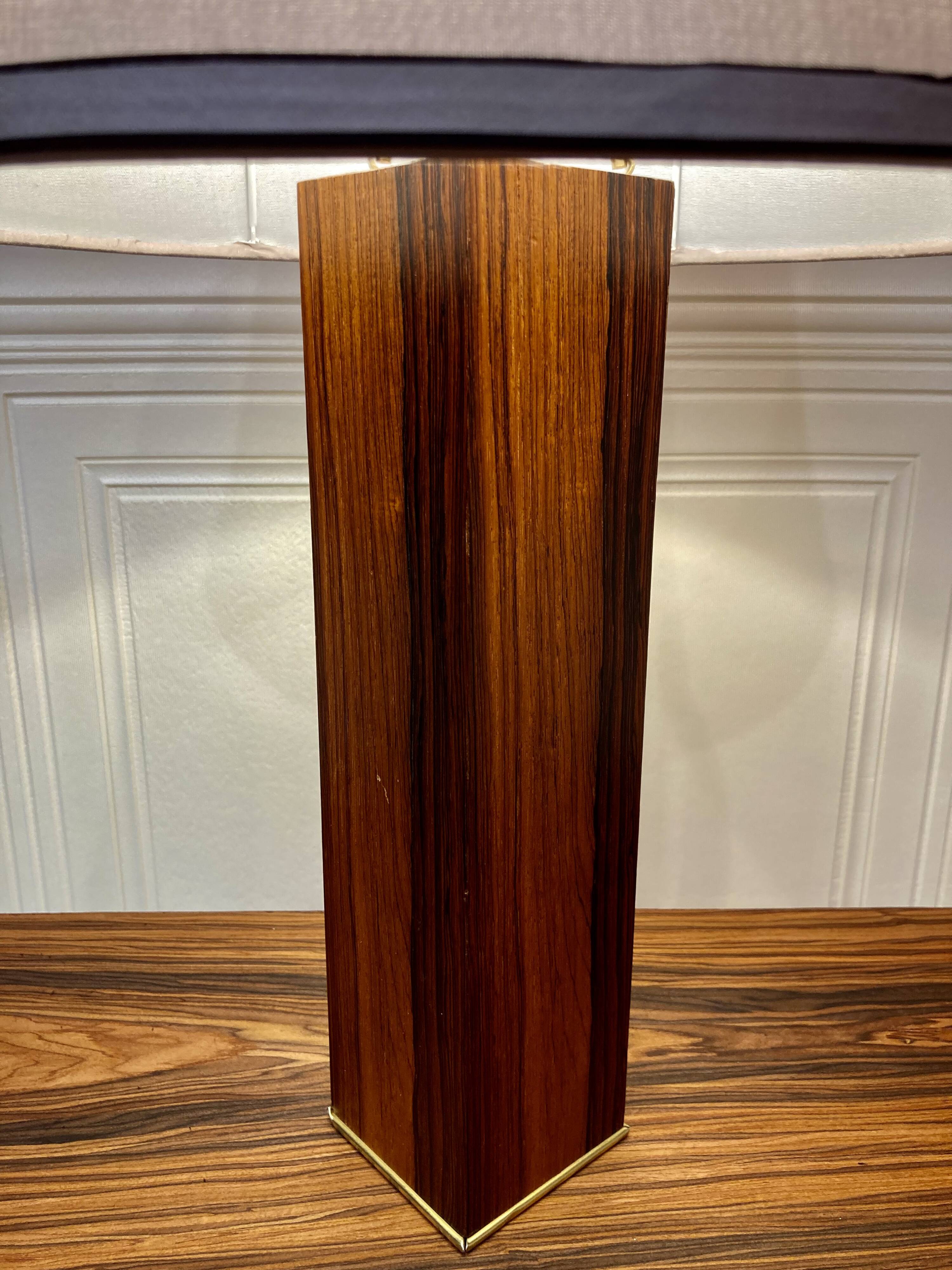 LARGE ROSEWOOD LAMP SCANDINAVIAN DESIGN 1960.
