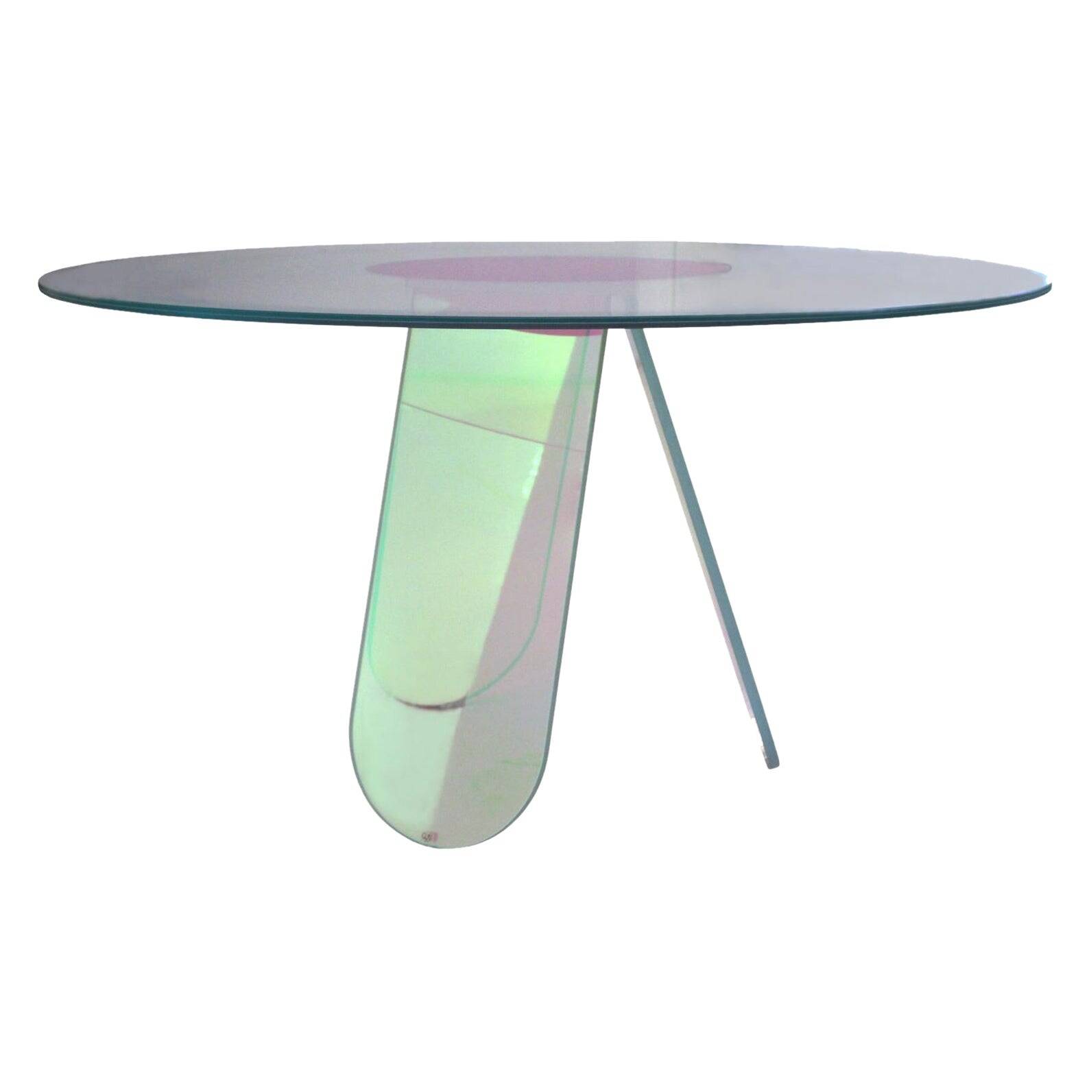 Shimmer Circular Table Made of Art Glass and Desgined by Patricia Urquiola
