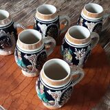 Set of 6 mugs beer germany