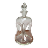 Danish Vintage Glass Kluk Kluk Bottle with Crown Glass Stopper from Holmegaard, 1970s