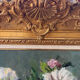 Large painting by Victor Zolnierowicz, peonies, oil on canvas, frame year