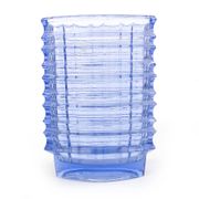 Optical vase, mid-century modern, transparent glass, designed by J. Drost, Ząbkowice, Poland, 1970s