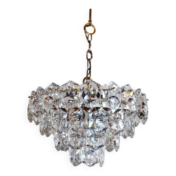 Lustre en cristal taillé à 4 niveaux Kinkeldey, Allemagne, 1970