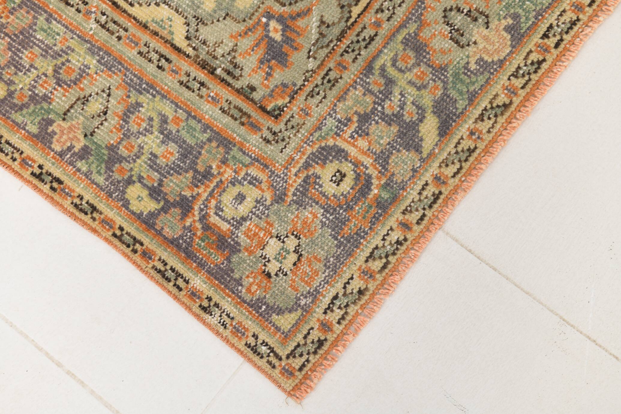 6x8 Brunt Orange & Beige Aesthetic Vintage Rug, 188x262Cm