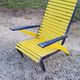Garden furniture of the 50s coffee table + 2 armchairs compass legs