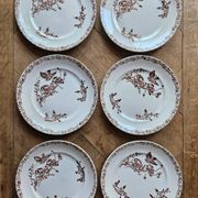 Ironstone dessert plates, poppies