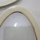 White and yellow porcelain dinner service with gold edging, Poral Limoges France