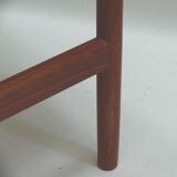 Ottoman - stool, teak - faux leather, Spottrup Denmark - 1960s