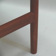 Ottoman - tabouret, teck - simili cuir, Spottrup Danemark - années 1960