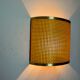 Rattan and brass wall lamp, italy, 1960
