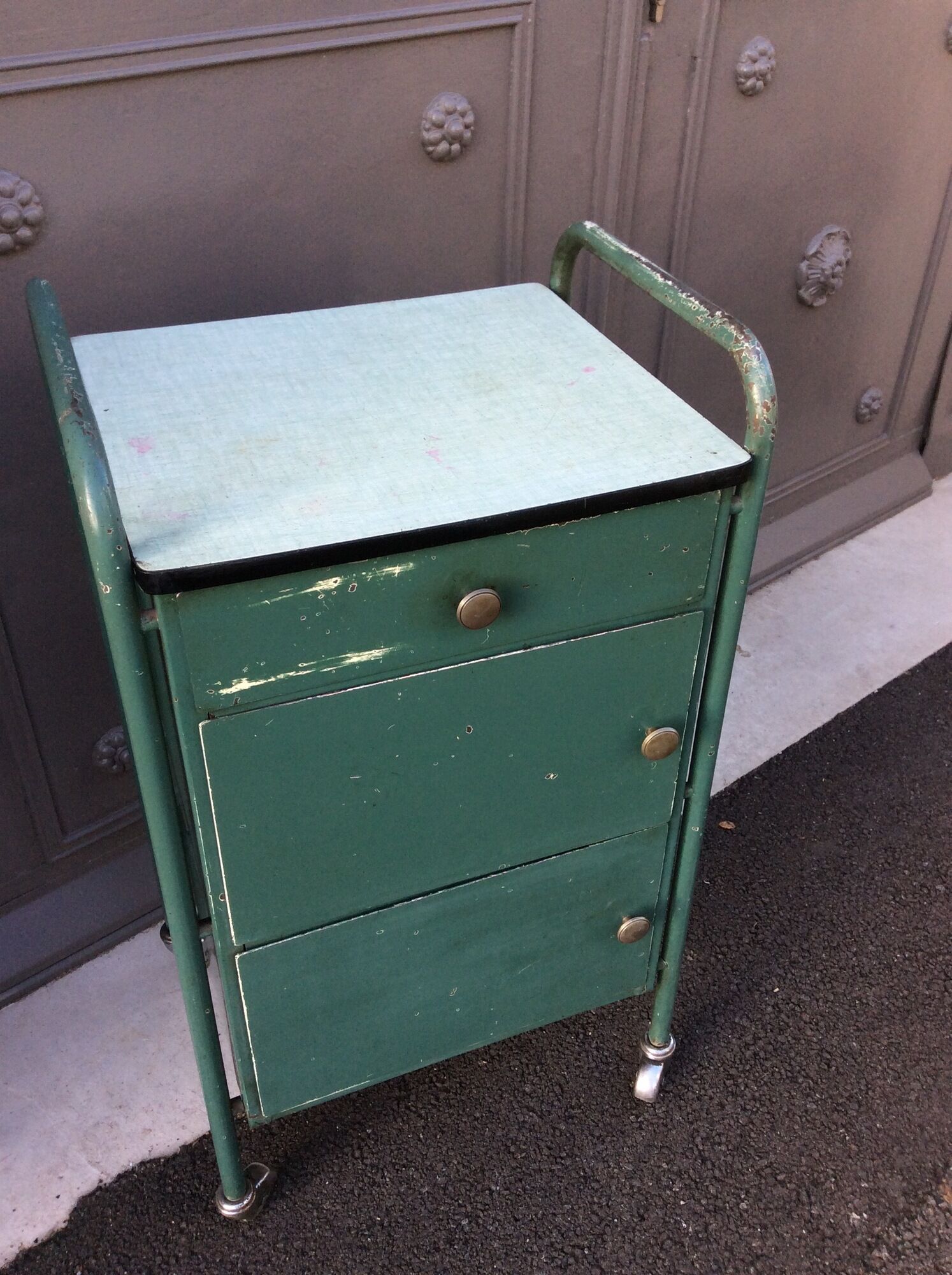 Old industrial maid, vintage bedside industrial factory 1950s