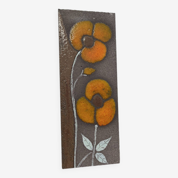 Enameled lava stone wall decor plate