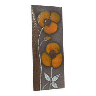 Enameled lava stone wall decor plate