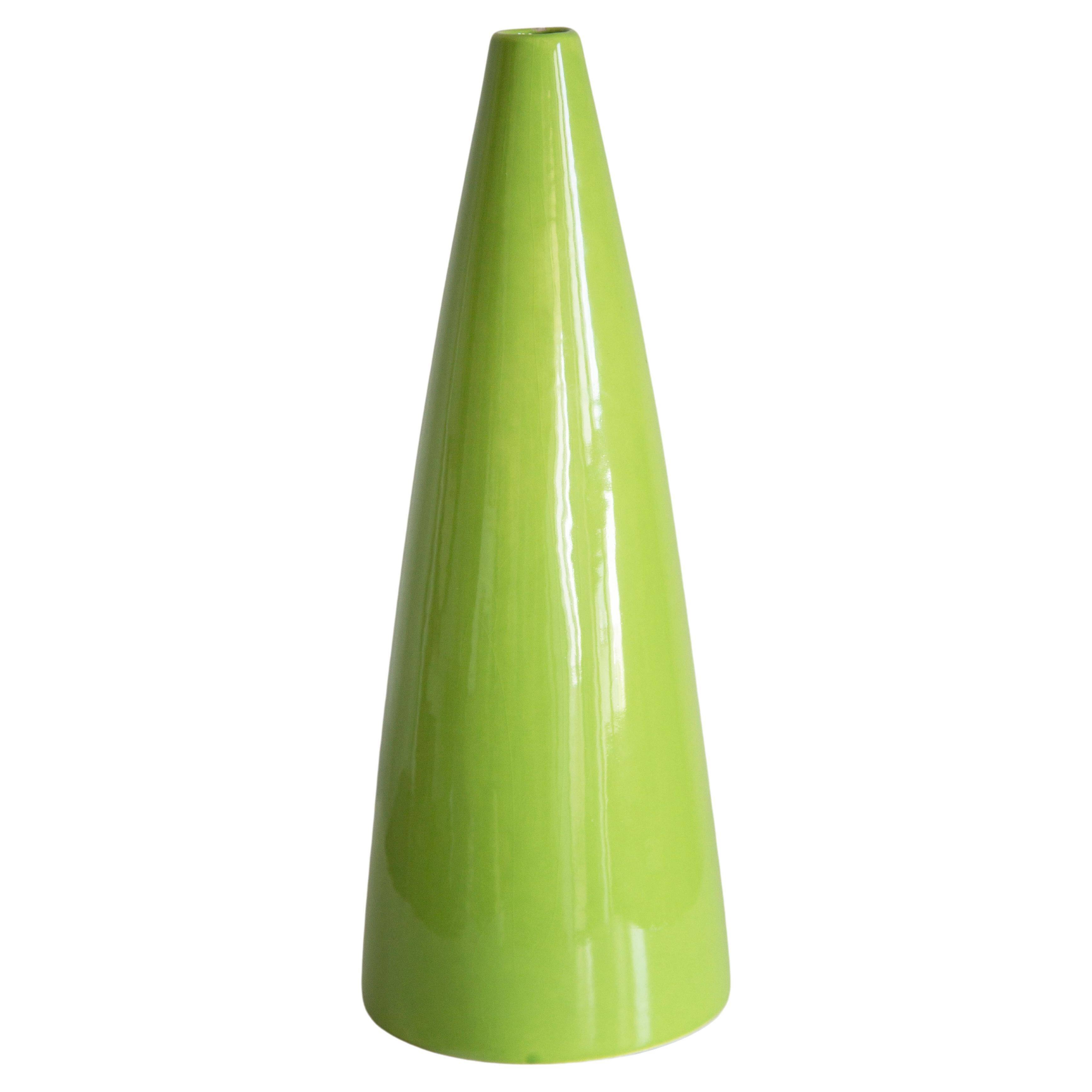 Vase Vert Artistique en Céramique Vintage du Milieu du Siècle, Europe, Années 1970