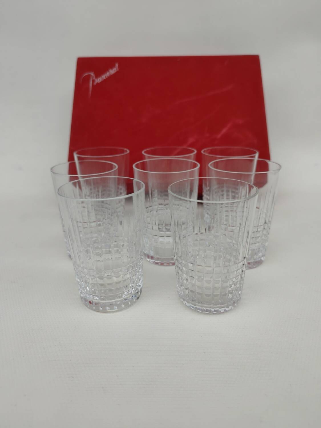 Set of 8 Baccarat crystal cups, Nancy model.