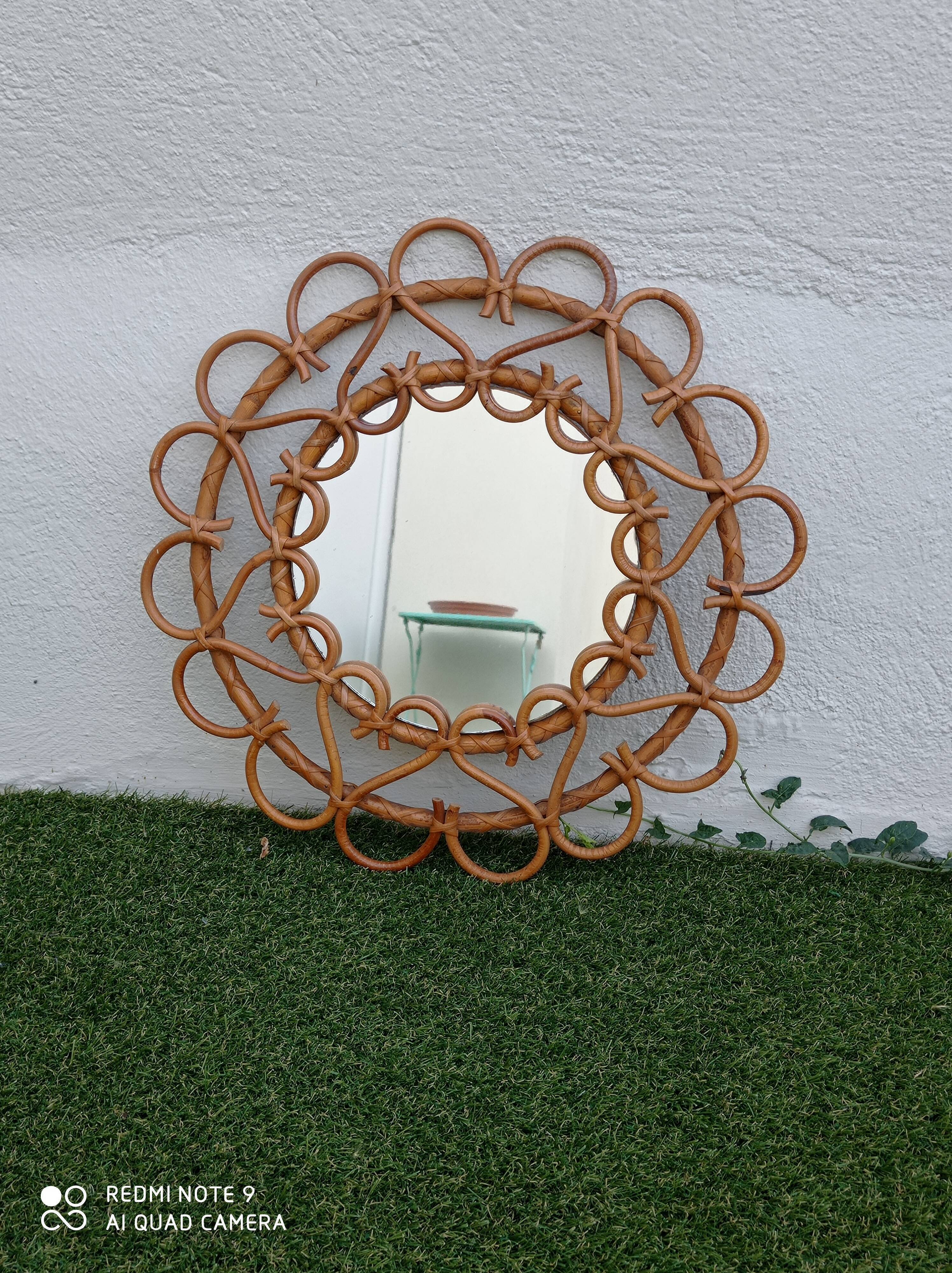 Rattan mirror