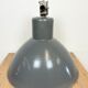 Grey industrial aluminium pendant lamp from polam wilkasy, 1960s