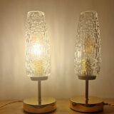 Arlus Textured Tulip Touch Bedside Lamp Duo