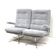 Vintage 2-seater sofa with gray suede upholstery made in the 1970s