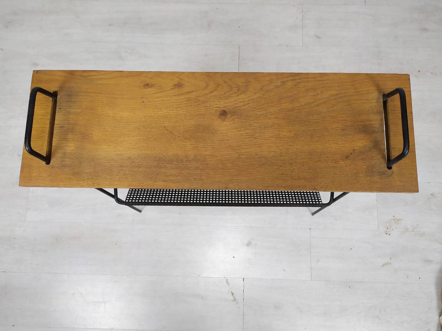 Vintage metal wood magazine rack