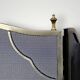 Antique brushed steel and brass fireplace screen – foldable – 1960s