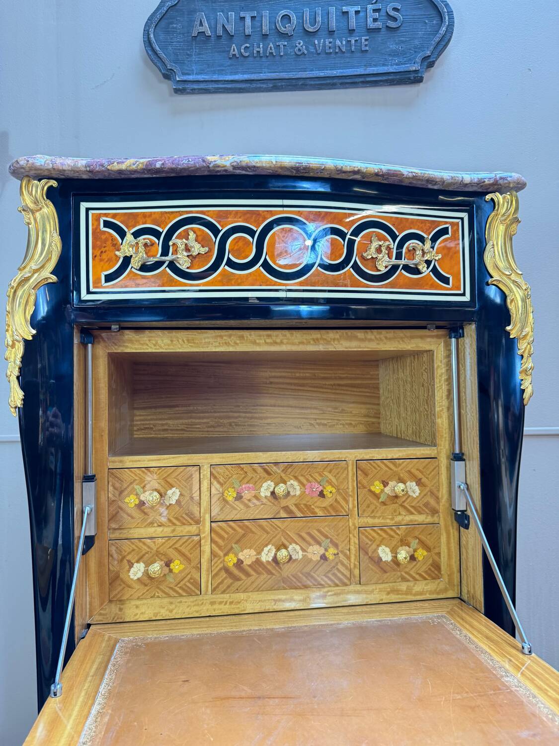 Maison Jansen Louis XV Style Veneer Secretary