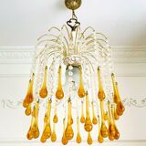 Lustre en verre de Murano ambré – Italie