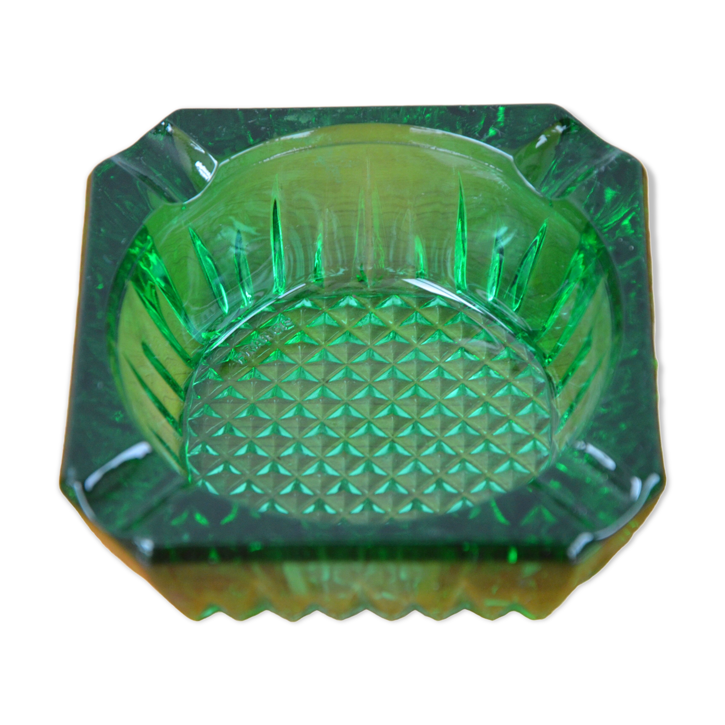 Green square ashtray