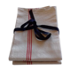 4 tea towels, rustic canvas, bistres.