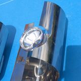 Pair of 70s designer wall lights in chrome metal