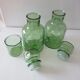 Paire de carafes et verre verts