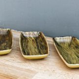 Set of 3 raviers in earthenware of Saint Clément