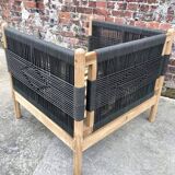 Teak and rope garden armchair, Odette khaki/ecru La Redoute Interiors