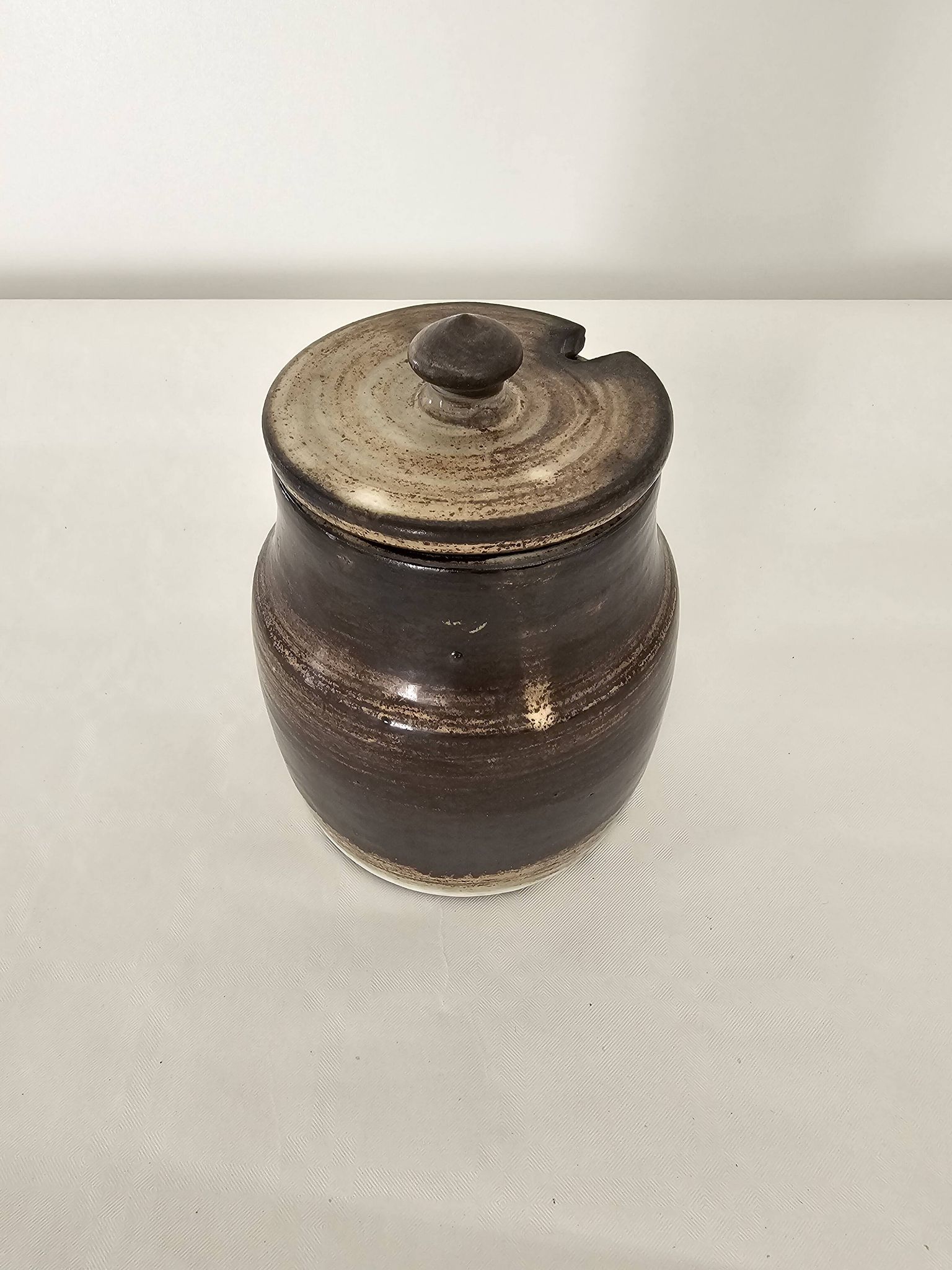 Pot à olives cornichons en céramique signé Atelier Dieulefit Jacques POUCHAIN