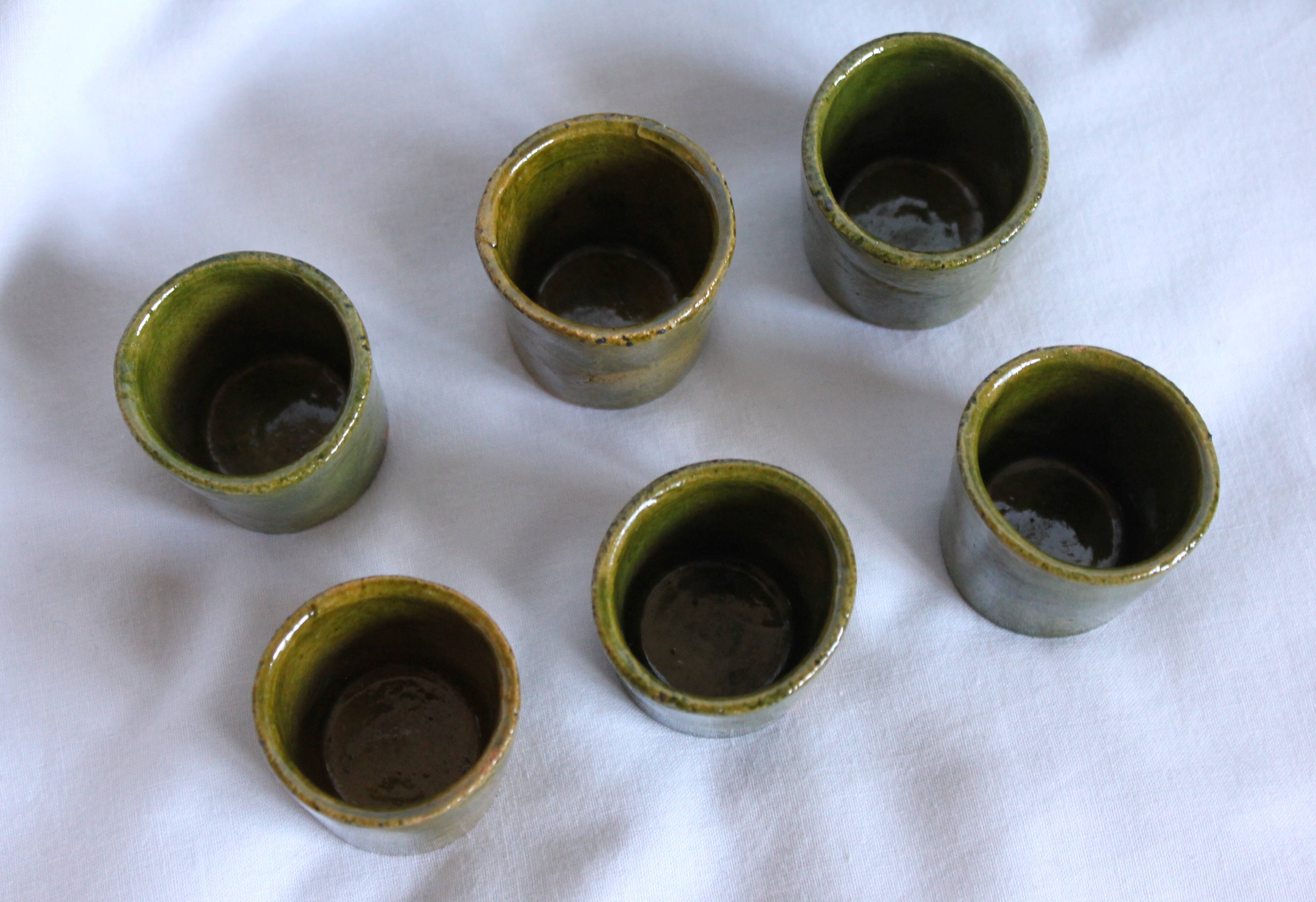 Set of 6 sandstone liquor glasses