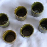 Lot de 6 verres à liqueur en grès