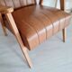Scandinavian armchair with camel compass legs