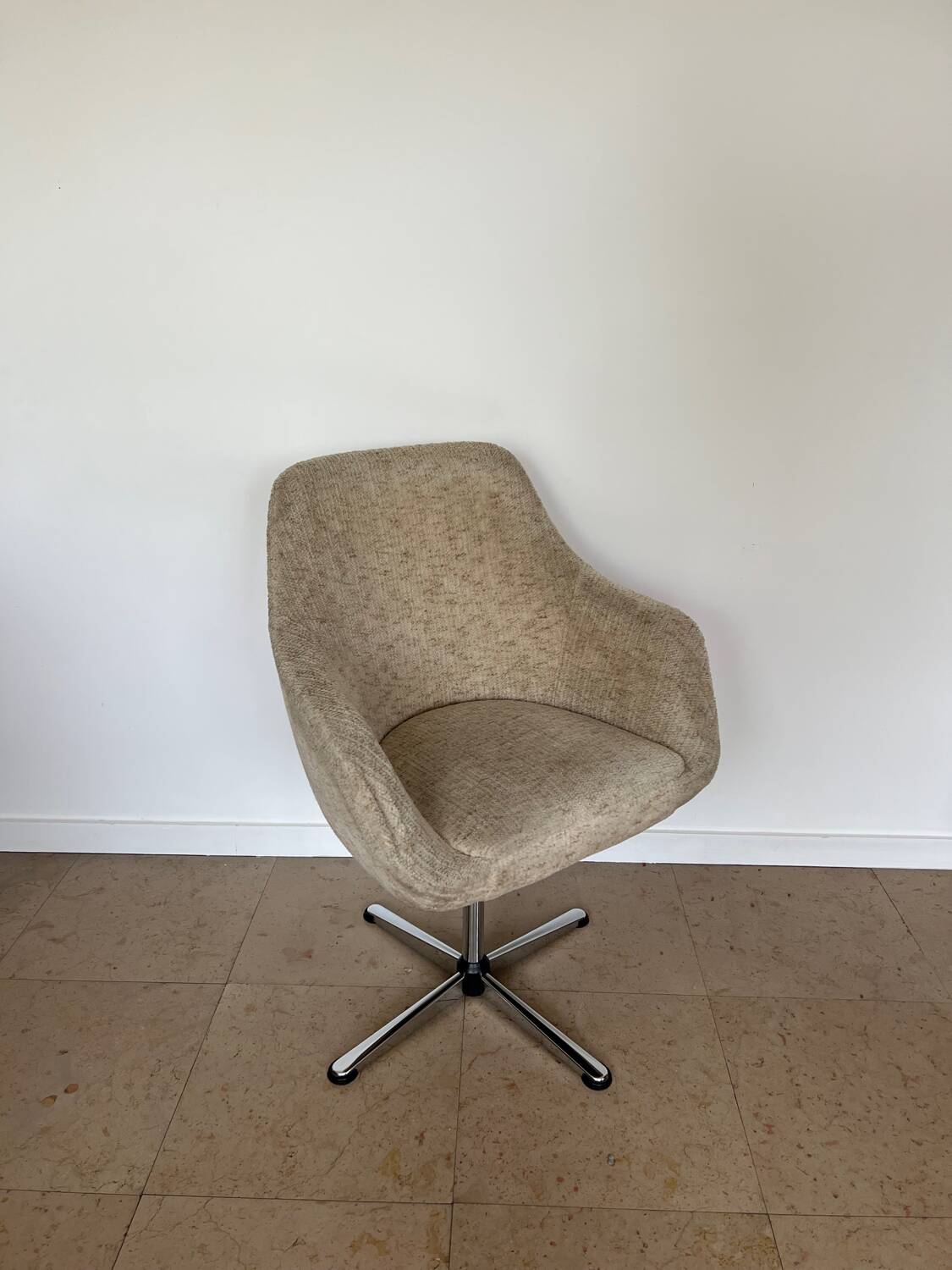 Egg chair beige mid-century