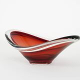 Ruby platter, Murano glass, Italian design, 1960s, made in Italy